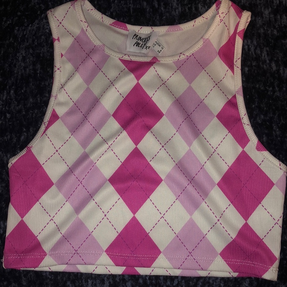 Princess Polly cropped plaid tank.